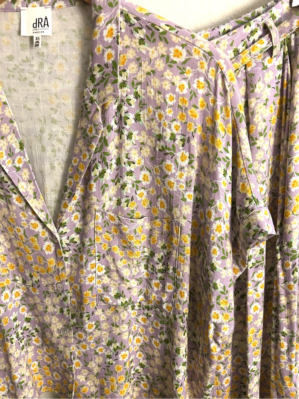 dRA LOS ANGELES Los Angeles Lavender and Yellow Floral Pants & Top Size XS